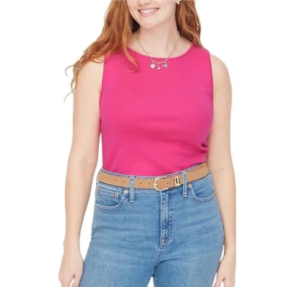 🌸 J.Crew Women's Shell Tank Top – Sweet Fuchsia – Size Large – $29.50 NWT